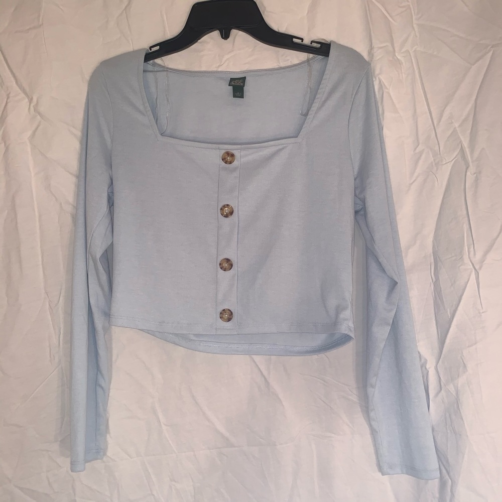 Light blue, long sleeve shirt